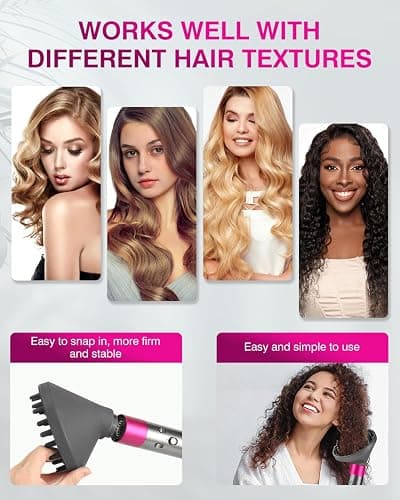 TOSAGE Upgraded Large Diffuser for Dyson Airwrap HS01 HS05 HS08 id, Diffuser Nozzle Attachment for Fast Drying Wave Curly Thick Hair, Gray thumbnail 6