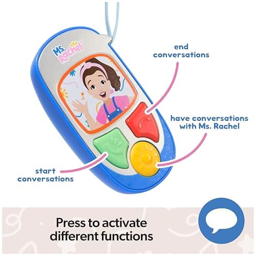 Ms. Rachel Official Electronic Talk with Me Learning Phone with Conversational Phrases, Educational Toys & Toddler Toys for Girls & Boys Ages 1-3+ thumbnail 6