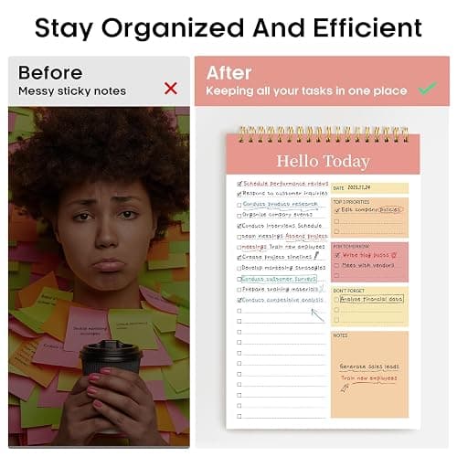 Taja To Do List Notepad - To Do List Notebook for Work with 52 Sheets, 9.8" x 6.5", Undated Daily Planner Perfect for Daily Tasks and Goal Setting, Notepad Suitable for Office, Home & School - Pink thumbnail 6
