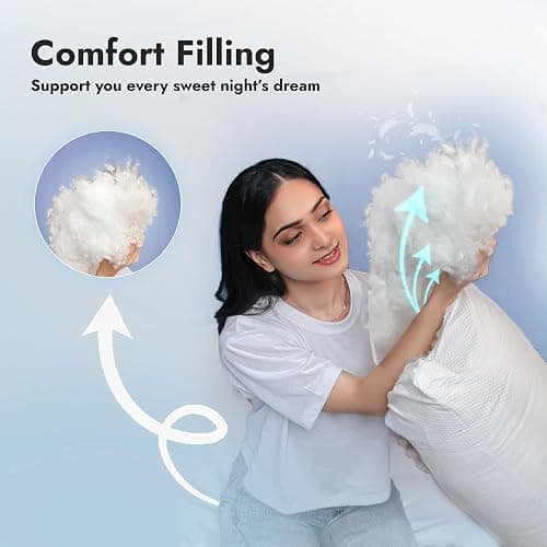 Adam Home Premium Pillows 4 Pack Hotel Quality with Breathable Cover – Bouncy Side Sleeper Pillow for Neck and Shoulder Pain – Quick Rebound & Dust Proof Hotel Pillows, Made in UK, (48x74 cm) thumbnail 4