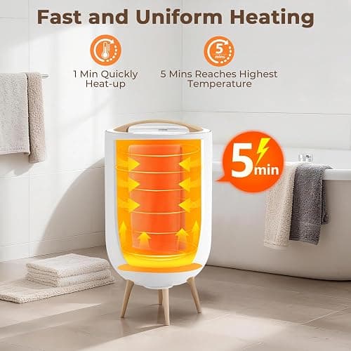 VOUKOTA Towel Warmers for Bathroom, 23L Blanket Warmer with Bluetooth Speaker & Mood Light, Built-in Timer, Fits Two 40"x70" Towels, Blankets & Robes thumbnail 4