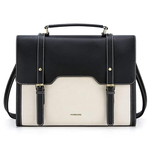 Missnine Laptop Bag 15.6 inch Canvas Messenger Bag for Women Professional Work Bag Shoulder Bag - Image 1