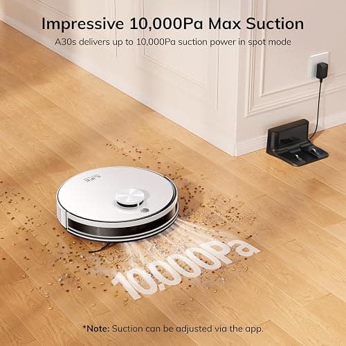 ILIFE A30s Robot Vacuum, 10000Pa Max Suction | LiDAR Navigation, Home Mapping, No-Go Zone, 150 Mins, App, Voice and Remote Control, for Hard Floor, Carpet and Pet Hair thumbnail 2