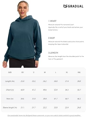 G Gradual Hoodies for Women Oversized Fleece Sweatshirt with Pocket Loose Fit Casual Athletic Workout Pullover thumbnail 7
