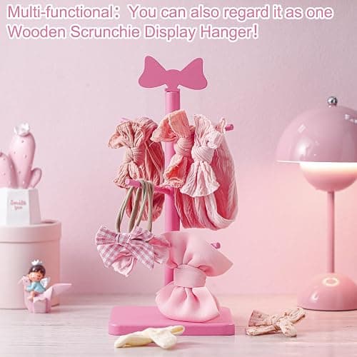 DoubleFill Pink Coffee Cup Holder Bow Mug Tree Pink Kitchen Coffee Bar Accessories Decorative Wooden Cup Holder with 6 Hooks Coquette Mug Rack Stand Cute Decor for Wedding Home Countertop Organizer thumbnail 6