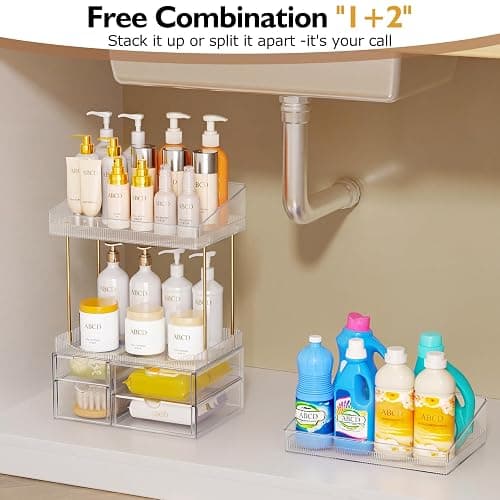 SNSLXH 4-Tier Clear Makeup Organizer Bathroom Storage | 4 Drawers Cosmetics Organiser, Ideal for Countertop, Bathroom, Office, Dresser, for Cosmetics, Skincare, Perfume, Lipstick thumbnail 2