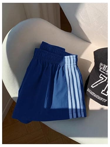 MakeMeChic Women's Y2k Striped Sweat Shorts Wide Leg Lounge Shorts Track Basketball Shorts thumbnail 3