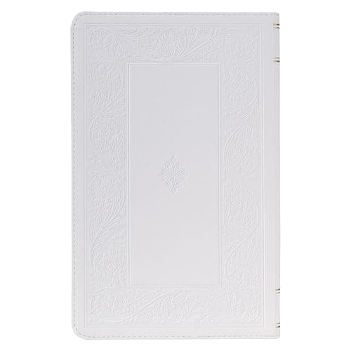 KJV Holy Bible, Giant Print Standard Size Red Letter Edition, Thumb Index Tabs & Ribbon Marker, King James Version, Vegan Leather, White Floral, 14 pt. Type (KJV Standard GP Editions) thumbnail 2