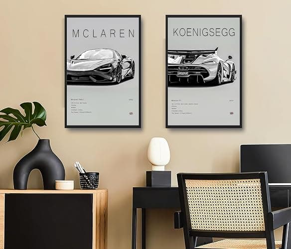 dazongweihan 9pcs Super Car Posters for Boys Room, Racing Car Wall Art for Men Guys,Sports Car Wall Decor, Race Cars Pictures Wall Decor for Bedroom Dorm Man Cave(Unframed,8x12inch) (X1) thumbnail 5