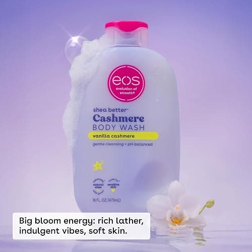 eos Shea Better Cashmere Body Wash, Vanilla Cashmere, Moisturizing, pH Balanced Body Wash, Creamy Gel Formula, Paraben & Phthalate Free, Sensitive Skin, 16 fl oz thumbnail 3