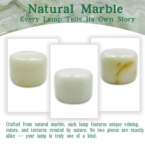 Marmor Marble Lamp Table Lamp Unique Lamp Type-C 3 Way Bedside Lamp Ambient Lighting for Bedroom Night Stands Night Light Decorative LED Warm Ambient Portable Lamp for Rechargeable (Eastern Jade Glow) thumbnail 8
