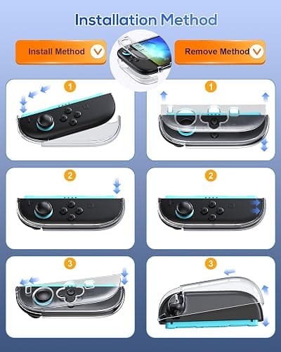 FYOUNG Clear Protective Case for Nintendo Switch 2(2025), Transparent Slim Hard Shell for Switch 2 Accessories, Scratch&Shock Protection Cover for Joycon 2 with Screen Protector, 8 Thumb Grip thumbnail 5