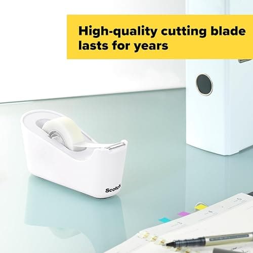 Scotch Tape Dispenser, White, Great for School or Office and Includes 1 Roll of Scotch Magic Tape 3/4 in x 350 in thumbnail 6