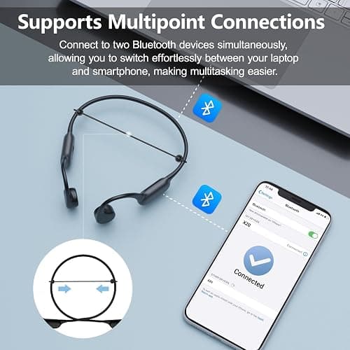 Dnniakm Swimming Headphones,Bone Conduction Headphones Bluetooth 5.4,IPX8 Waterproof,32G Memory Sports Headphone,Underwater Headphone with MP3-Player for Swim,Open Earphones for Swimming (Black X20) thumbnail 7