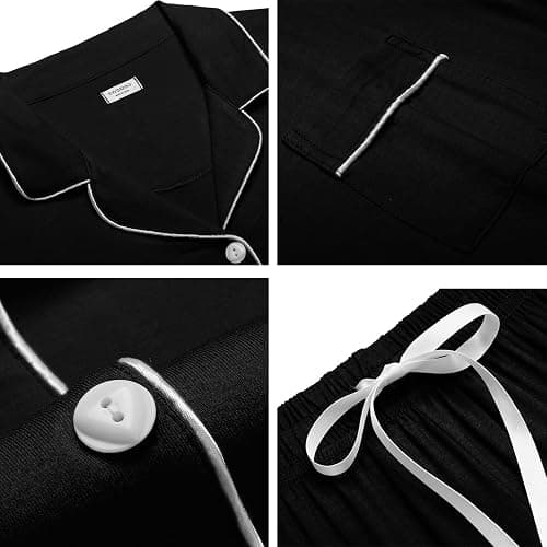 SWOMOG Womens Pajamas Set Button Down Soft Short Sleeve Sleepwear Loungewear 2 Pcs Pjs Shorts Set XS-XXL thumbnail 6