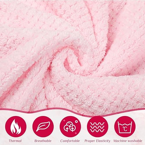 Tigeen 4 Pcs Spa Wrap Towel Wrap for Women Spa Robe with Adjustable Closure Elastic Top Lightweight Wraps for Bath Shower(M,Pink) thumbnail 4