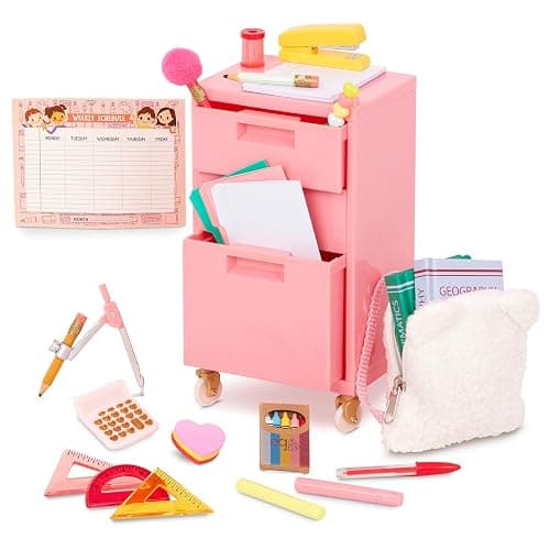 Our Generation - Ready, Set, Learn! - 18-inch Doll Accessories - Classroom Filing Cabinet - Furry School Bag & School Supplies - Pretend Play Toy - Kids 3 Years + - Image 1