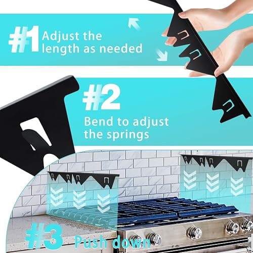 Stove Gap Covers Stainless Steel, 2 Pack Stove Gap Filler Easy Retractable Length 13.8" to 27.5", Width 0.79" ALMCALS Stove Gap Guards Range Trim Kit, Heat Resistant Guard Between Stove Top & Counter thumbnail 5