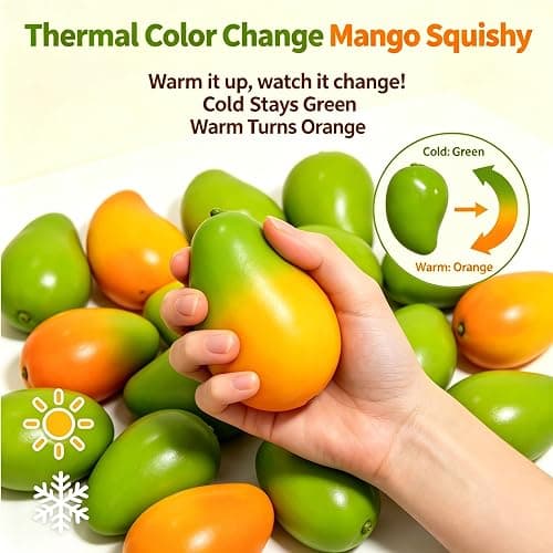 Crunchy Mango Squishy Asmr Bead Filled, Slow Rising Squeeze Fidget Toy | Realistic Fruit Squeeze Ball with Crunch Sound, Durable Portable Slow Rebound Calming Tool for Kids Adults thumbnail 6