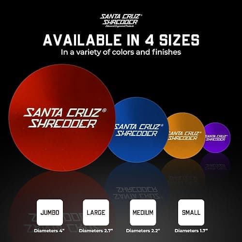 Santa Cruz Shredder Herb and Spice Grinder 3 Piece Medium 2 1/8" Superior Grip and Aluminium (Purple) thumbnail 7