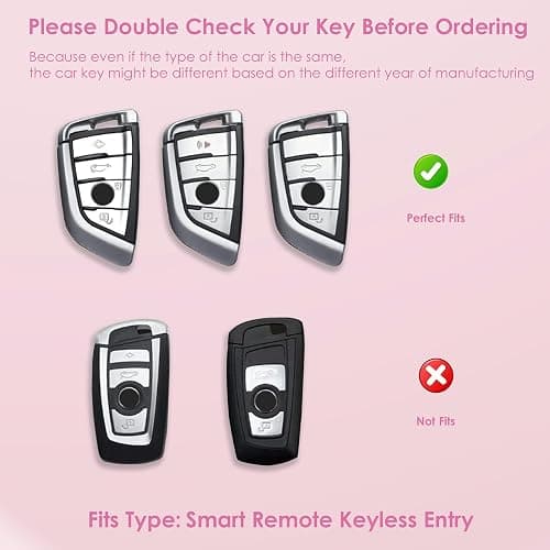 Meruns Compatiable with BMW key fob cover with Diamond Bling Keychain, Car Accessories Key holder Shell Compatiable with BMW X1 X2 X3 X5 X6 X7 GT and Series 2 3 4 5 6 7 8,Gold Clear thumbnail 4