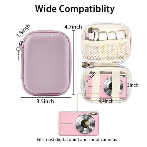 Étui compact pour appareil photo numérique - Compatible avec Camkory, Kodak PIXPRO FZ45, Lecran, VAHOIALD, Canon IXUS 285 HS, Umipyiza, YLSHGXFC, AOREGRE, Duluvulu, étui de protection pour (Purple) thumbnail 3