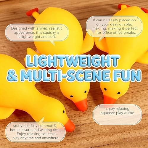 13in Giant Duck Squishy, Jumbo Big Cute Large Ducks Stress Ball Soft Squishys Slow Rising Stress Ball Fun Decompression Ducks Squishies Gift for Anxiety Stress Party Favors thumbnail 5