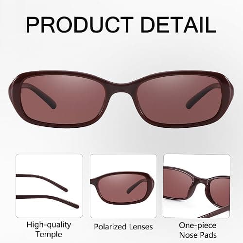 FancyPink Polarized Retro Oval Sunglasses for Women Small Chic 90s Vintage Style Trendy Slim Narrow Y2k Mirroed Sunglasses thumbnail 6