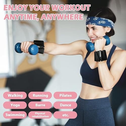 Wrist Ankle Weights for Women Men, Adjustable Silicone Weighted Bangles 2 Lbs Each, Wrist Weights Perfect for Walking, Pilates, Yoga, Barre, Pool, Exercises,Strength Training and Gym (Set of 2) thumbnail 6