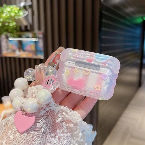 PHOEACC for Airpod Pro 3 Case 2025 Cute Dream 3D Gitter Stars Clear Protective Cover with Strap Keychain Compatible with AirPods Pro 3rd Generation Case for Girls Women (Stars Pink) thumbnail 5