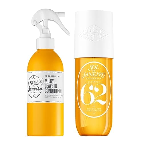 SOL DE JANEIRO Cheirosa 62 Hair and Body Fragrance Mist 8 fl oz & Milky Leave-In Conditioner 7 fl oz - Cheirosa 62 Scent with Notes of Pistachio and Salted Caramel, Amazon Exclusive - Image 1