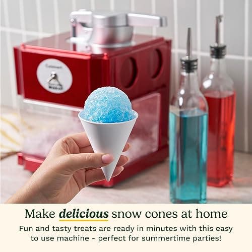 Cuisinart Snow Cone Machine, 90W Motor & Interlock Safety, 4 Reusable Cones | Snow cone maker & slushie machine with 4 reusable cones, compact design & auto-shutoff, 4-5 cones in under a minute, SCM-10P1 thumbnail 5