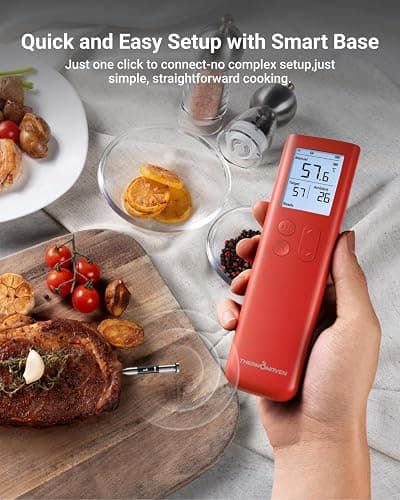 ThermoMaven G1 Wireless Meat Thermometer, WiFi & Sub-1G, 10x Signal | 6 Sensors, ±0.3°C Accuracy, APP & Standalone Base, IPX8 Waterproof Temperature Probe for BBQ Grill Oven Smoker Air Fryer thumbnail 4
