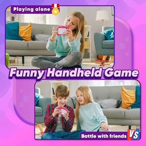 Byserten Handheld Game Toy for Kids Age 6-12, Sensory Fidget Toys for Kids 8-12, Birthday Gifts for 6 7 8 9 Year Old Girls & Boys & Teens -Dark Pink thumbnail 4