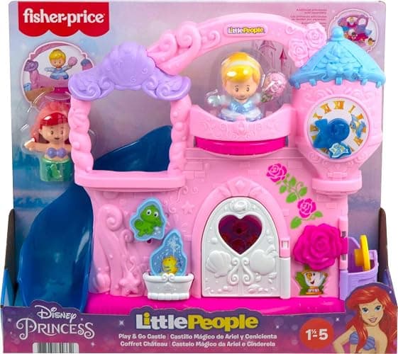 Fisher-Price Little People Toddler Toy Disney Princess Play & Go Castle Portable Playset for Pretend Play Kids Ages 18+ Months​ - Princess Play & Go Castle thumbnail 7