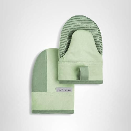 KitchenAid Beacon Two-Tone Non-Slip Mini Oven Mitt Set, Pistachio/Graphite Green, 5.5"x8", 2 Piece thumbnail 8