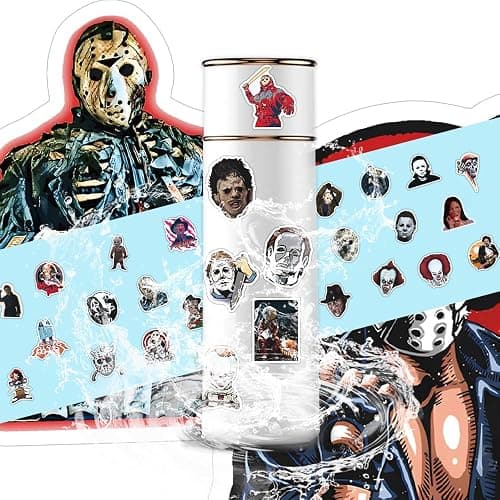 200 PCS Horror Stickers, Horror Movies Stickers, Waterproof Vinyl Scary Movie Spooky Party Decorations Halloween Gifts Sticker for Laptop Water Bottle Bumper Helmet Journal Phone thumbnail 3