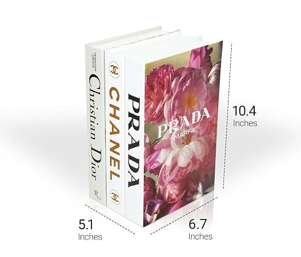 TOP CLADD Coffee Table Decorative Books For Home Decor, Fake Books For Decoration, Aesthetic Bookshelf Decor for Living Room Office Bedroom, 3 Piece. - Orange thumbnail 2