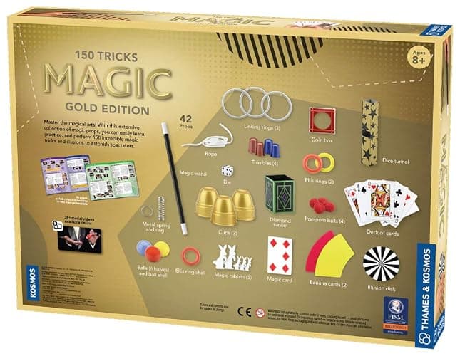 Thames & Kosmos Magic: Gold Edition | Playset with 150 Tricks | 96 Page Full Color Instruction Manual | 42 Props | Video Tutorials | Fun for Kids 8+ thumbnail 4