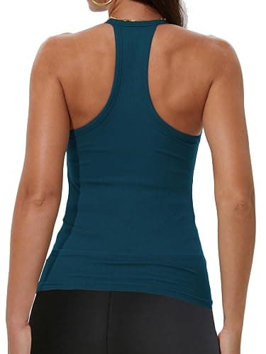 Teal workout top for women thumbnail 2
