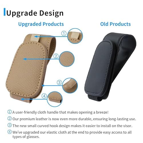 Yuoyar 2 Packs Magnetic Sunglass Holder for Car Visor - Universal Sunglasses Clip for Different Size Eyeglasses - Convenient Interior Car Accessories (Beige) thumbnail 2