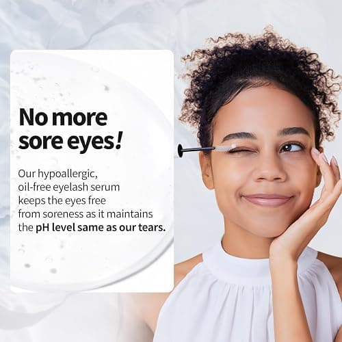 COSNORI Long Active Eyelash Serum - Korean Eyelash Boost Serum - Eyebrow Growth Enhancer for Longer and Thicker - Vegan Prostaglandin Free & Non Irritating - Peptides, Hyaluronic Acid, 0.3 fl.oz. thumbnail 6