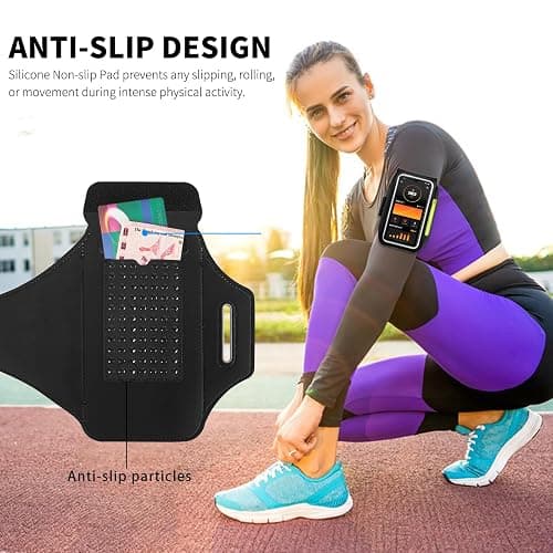 Running Armband with Earphone Bag Cell Phone Armband for iPhone 16 15 Pro 14 Plus 13 11 XR XS, Galaxy S24/S10 Water Resistant Sports Phone Holder Case & Zipper Slot Car Key Holder for 6.7 inch Phone thumbnail 7