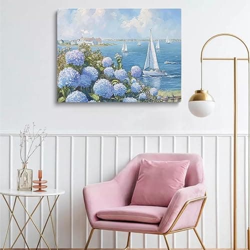 Nantucket Wall Art, Nantucket Print, Nantucket Poster, Luxury Lifestyle Photography, High Society Print, Seaside Sailboat and Hydrangeas Cottage Farmhouse Decor 12x16 unframed thumbnail 5