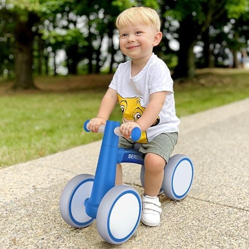 SEREED Baby Balance Bike for 1 Year Old Boys Girls 12-24 Month Toddler Balance Bike, 4 Wheels Toddler First Bike, First Birthday Gifts - Blue New thumbnail 8