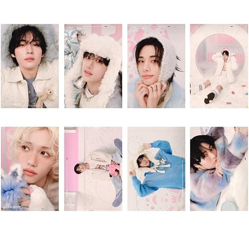 MeiYiYou 8PCS Stray-k Posters,2025-2026 Stray-k Album Poster Wall Painting Photos Art for Birthday Party Decoration(Pink) - Image 1
