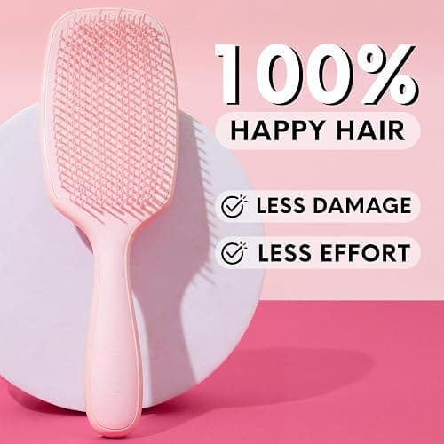 Lily England Detangling & Styling Brush - Pain-Free Brush for Curly Wet & Dry Hair With Flexible Bristles - Easy to Hold Rose Gold Brush for Women's 3c to 4c Curls thumbnail 5
