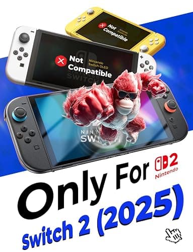 MAGIC JOHN for Nintendo Switch 2 Eye Protection Screen Protector 7.9'' 2025, Anti-Glare, Blue Light Filter, HD Clear, Automatic Dust Removal, 9H Tempered Glass, Compatible with Switch Console, 2 Pack thumbnail 7