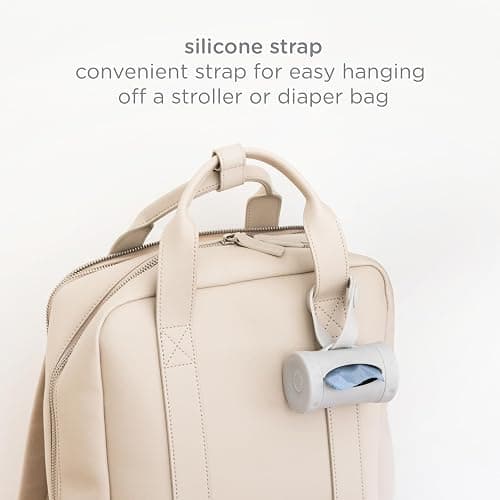 Ubbi Retractable On the Go Bag Dispenser for Travel, Diaper Bag Accessory Must Have for Newborn, Helpful Item, Baby Gift, Lavender Scented, Gray thumbnail 5
