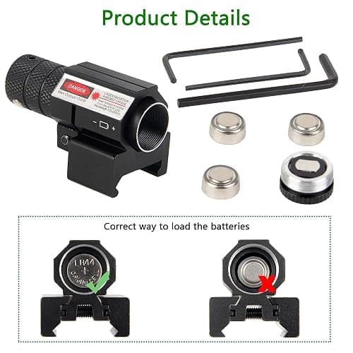 KASENTE Red Laser Beam Sight with 21mm Picatinny Weaver Rail Mount for Airsoft Gun Pistol Rifle, Black thumbnail 3